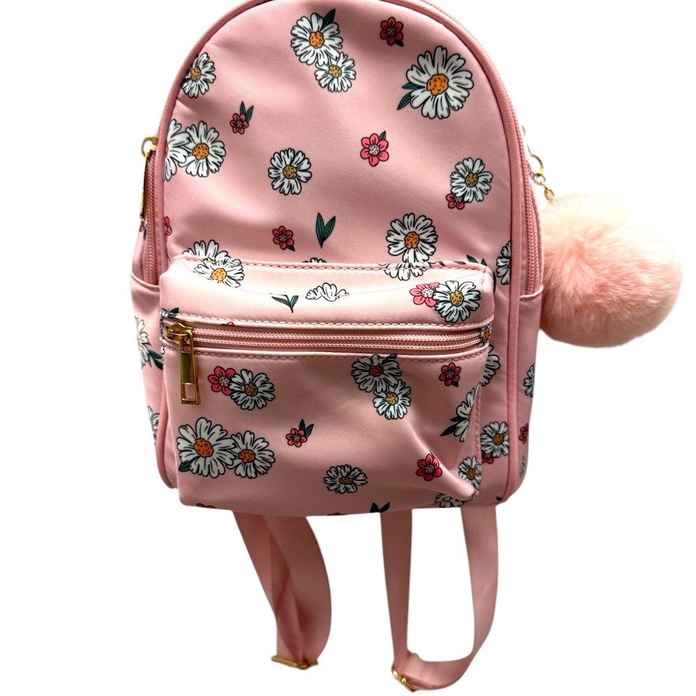 Floral Pink daisy Kids mini Backpack